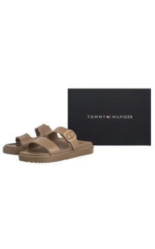 Tommy Hilfiger Th Double Strap Sandal Pearl Safari Canvas Pearlized FW0FW09114 0HT (TH1475-a) Moteriški batai/šlepetės