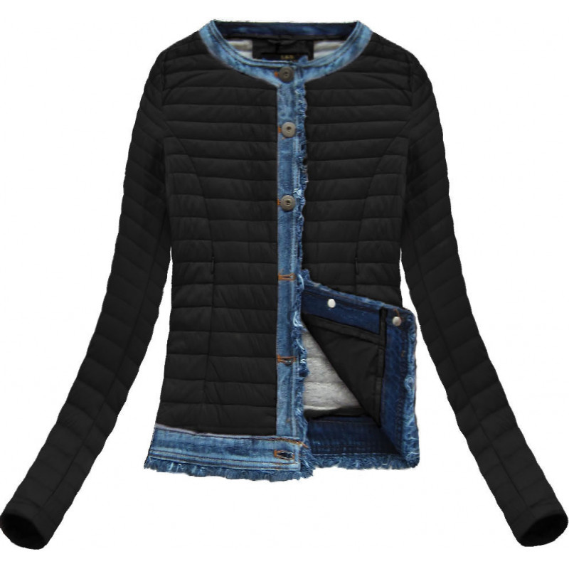 JEANS EINSÄTZE JACKE SCHWARZ (X7180X) striukė getstyle