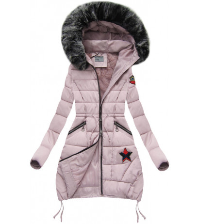 WINTERJACKE MIT KAPUZE PUDER ROSA (B3595) striukė