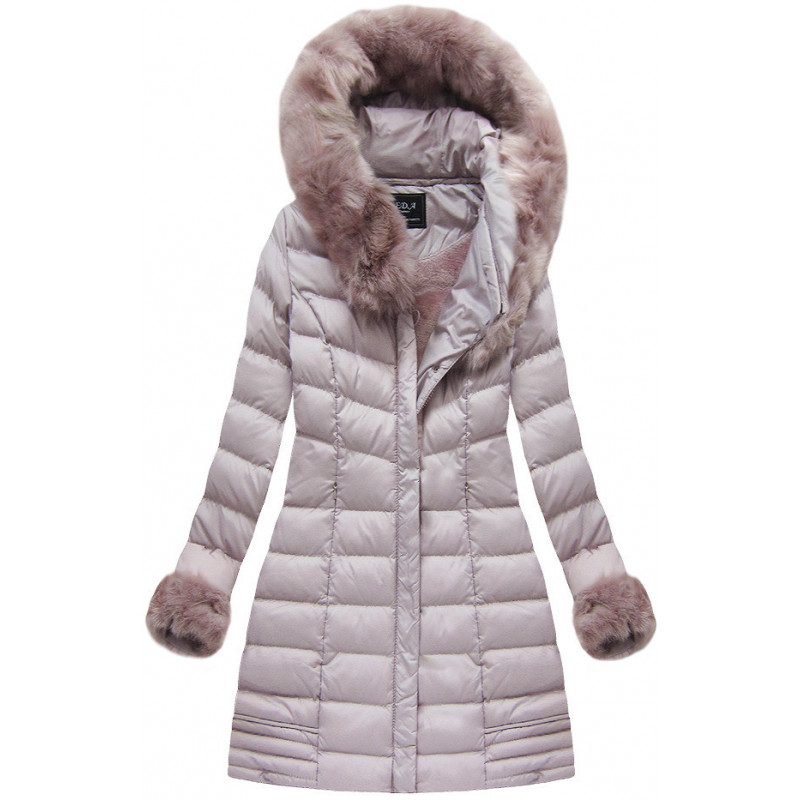 QUILTED HOODED JACKET BLACK (W583) striukė QUILTED HOODED JACKET BLACK (W583) striukė