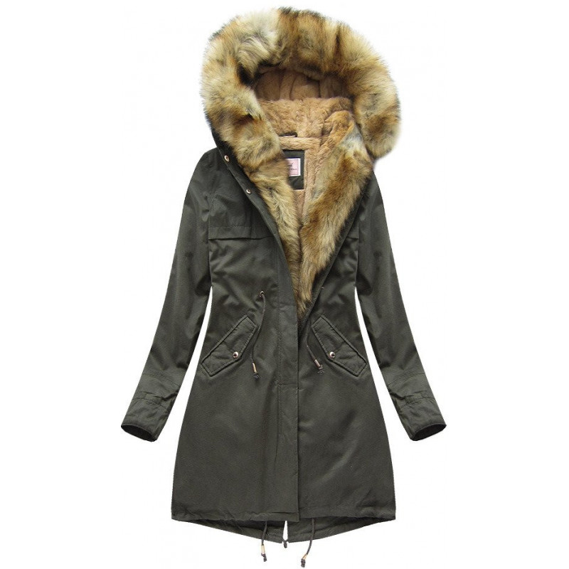 COTTON PARKA WITH LINER NAVY BLUE (W166-1) striukė getstyle