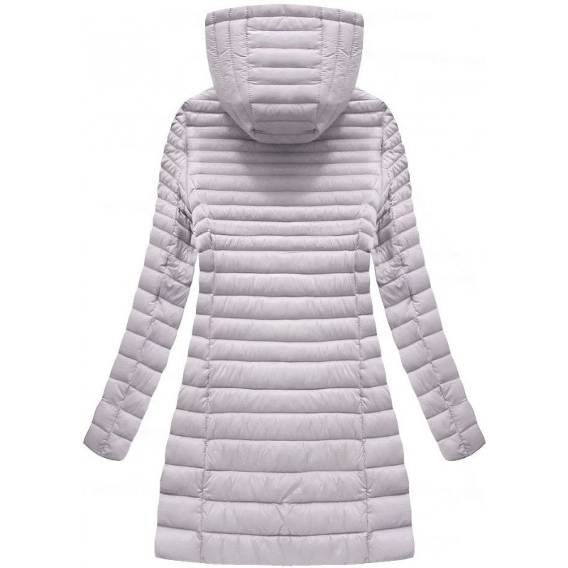 light grey hooded coat