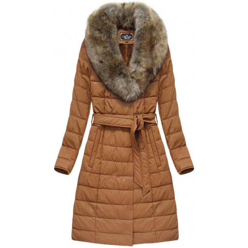 COAT WITH FUR COLLAR GINGERBREAD (5528BIG) striukė COAT WITH FUR COLLAR GINGERBREAD (5528BIG) striukė
