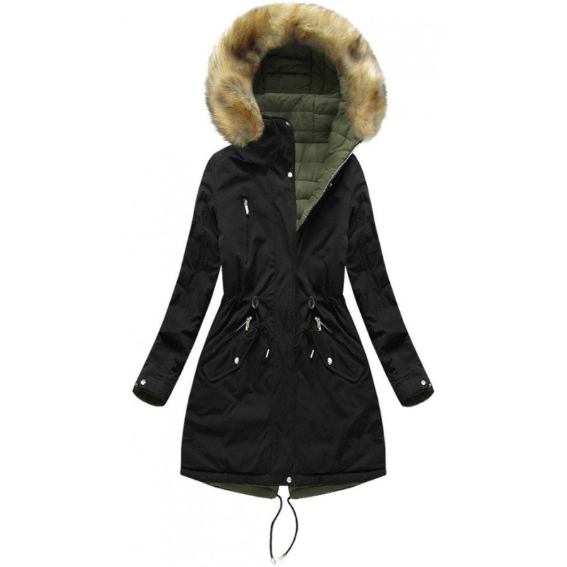 REVERSIBLE HOODED JACKET NAVY BLUE-GREY (W212) striukė REVERSIBLE HOODED JACKET NAVY BLUE-GREY (W212) striukė