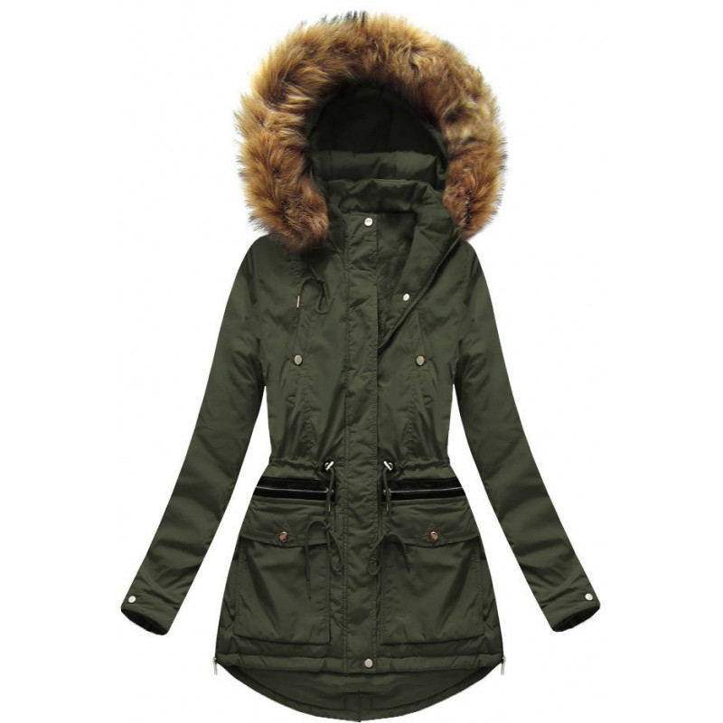 PRINTED WINTER JACKET KHAKI (2503) striukė getstyle