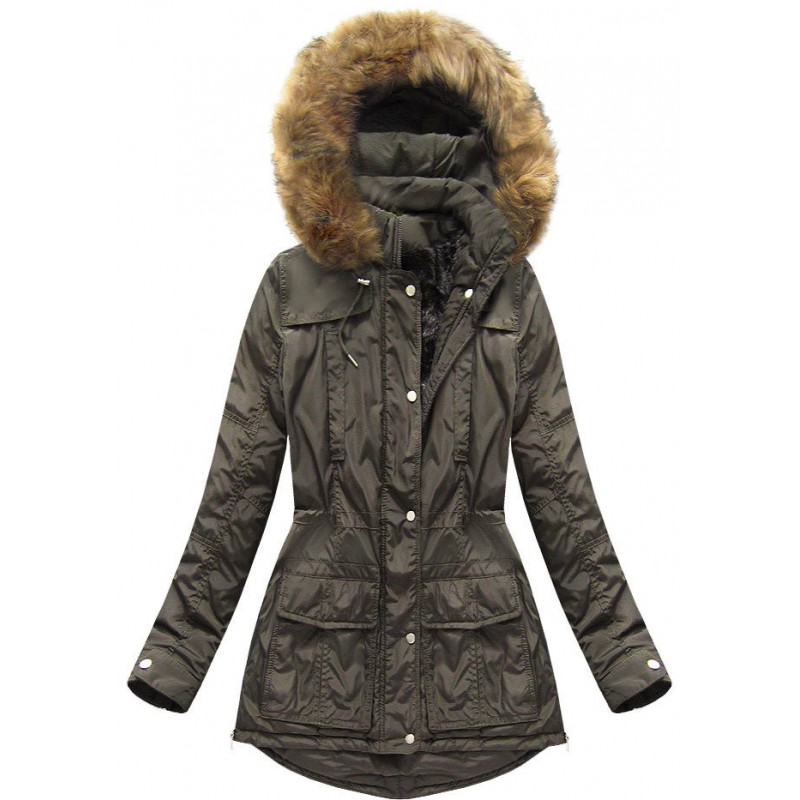 PRINTED WINTER JACKET KHAKI (2503) striukė getstyle