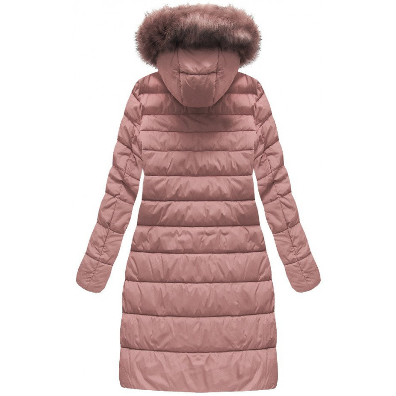 QUILTED HOODED JACKET VINTAGE PINK (7754BIG ) striukė QUILTED HOODED JACKET VINTAGE PINK (7754BIG ) striukė