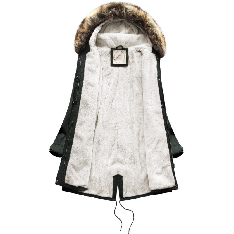FUR HOODED PARKA ARMY (7602BIG) striukė FUR HOODED PARKA ARMY (7602BIG) striukė