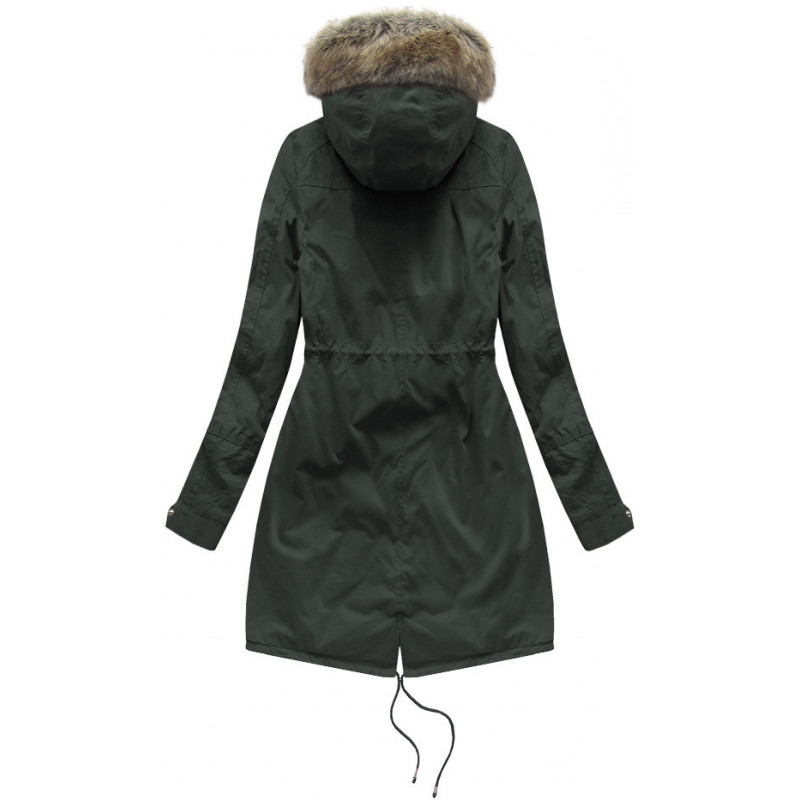 FUR HOODED PARKA ARMY (7602BIG) striukė FUR HOODED PARKA ARMY (7602BIG) striukė