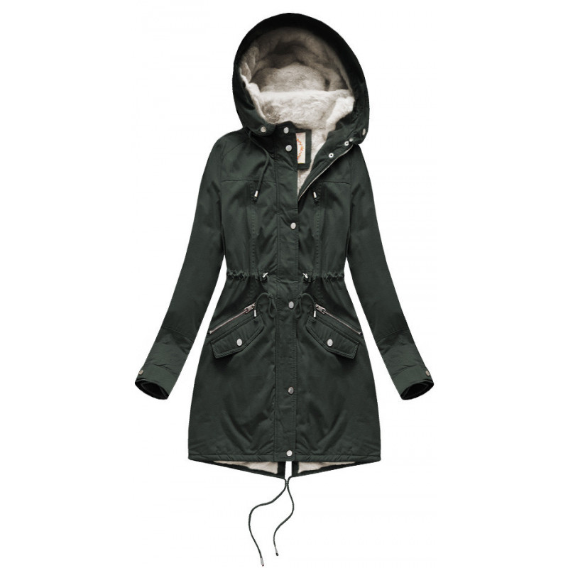 FUR HOODED PARKA ARMY (7602BIG) striukė FUR HOODED PARKA ARMY (7602BIG) striukė