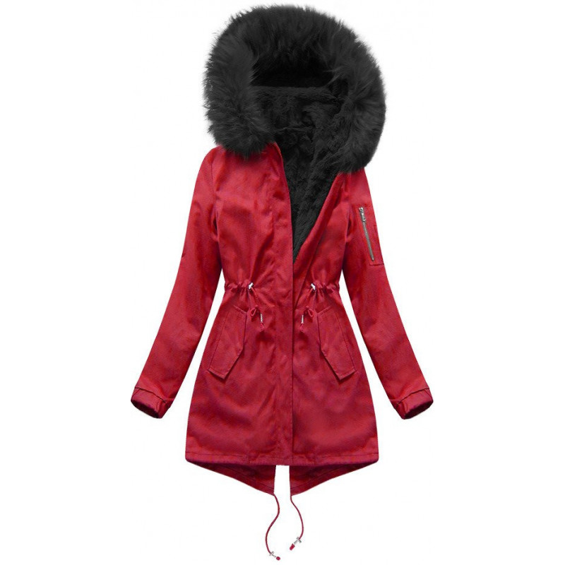 COTTON PARKA WITH LINER BLACK (W166-1) striukė getstyle