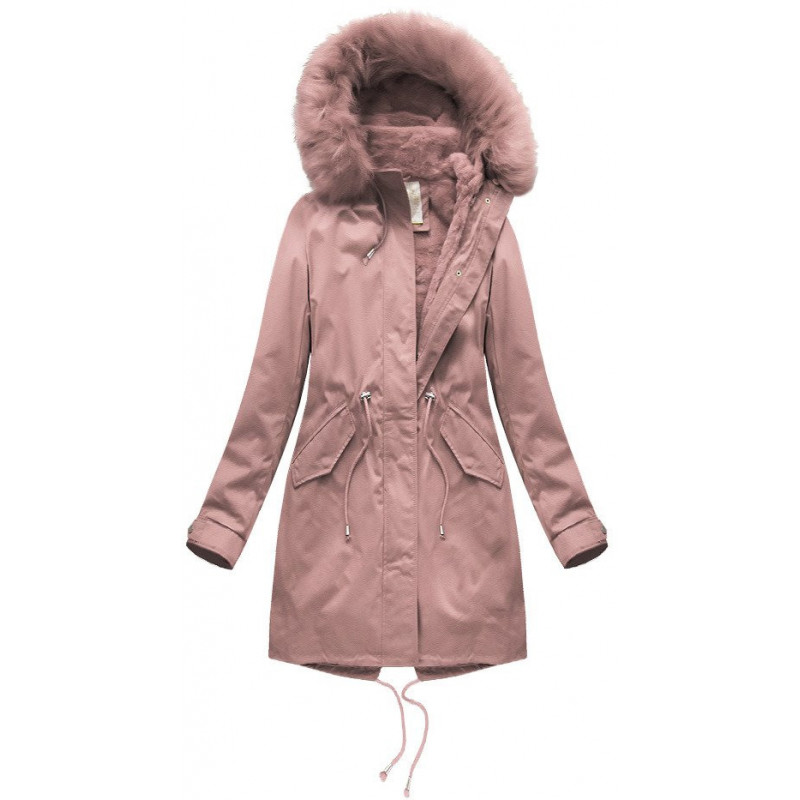 HOODED PARKA WITH LINER VINTAGE PINK (7600) striukė getstyle