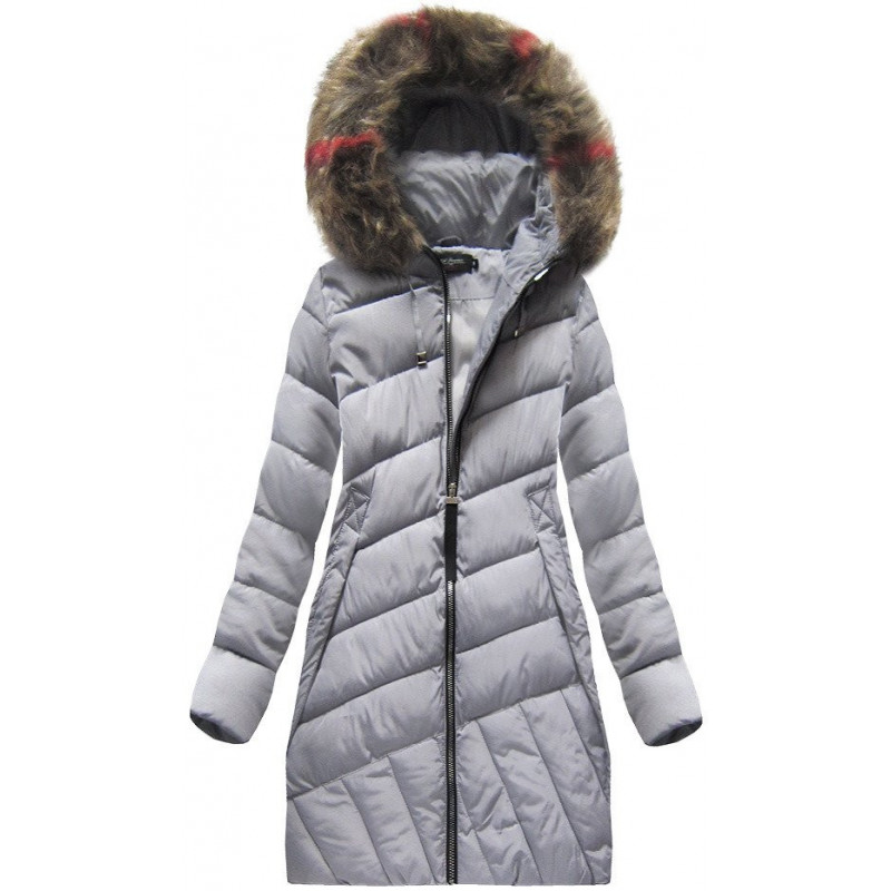 QUILTED HOODED JACKET LILAC (BH-1849) striukė QUILTED HOODED JACKET LILAC (BH-1849) striukė