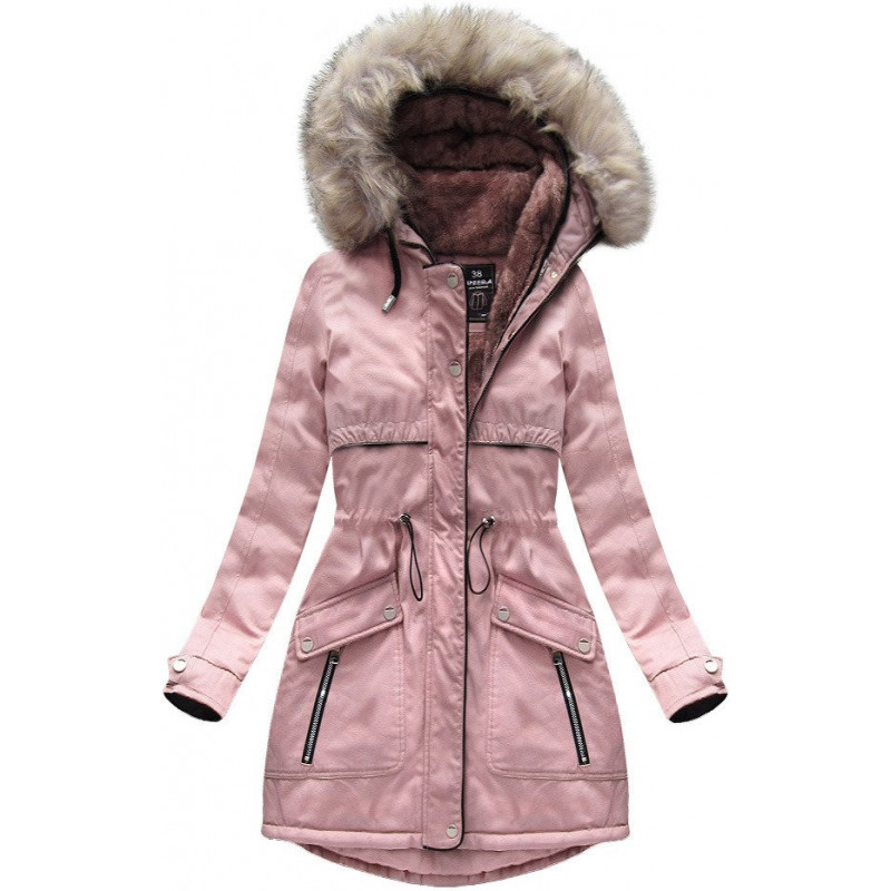 COTTON PARKA WITH LINER VINTAGE PINK (W633) striukė getstyle