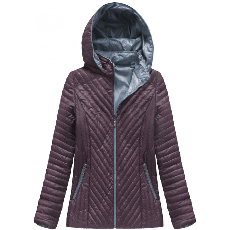 OMBRE QUILTED JACKET GREY-NAVY BLUE (B1005) striukė getstyle