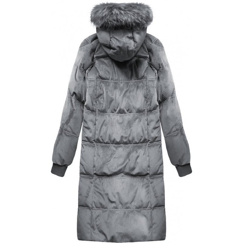  STRIPED JACKET WITH HOOD GRAY (7763) striukė