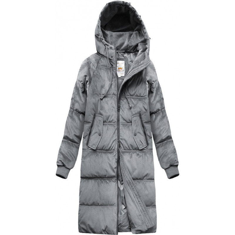  STRIPED JACKET WITH HOOD GRAY (7763) striukė