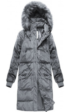 STRIPED JACKET WITH HOOD GRAY (7764) striukė