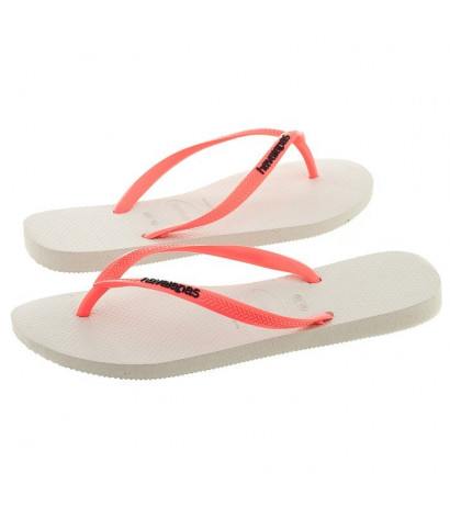 Havaianas Slim Logo Pop-UP White/Coral 4119787-2641 (HI16-a) šlepetės