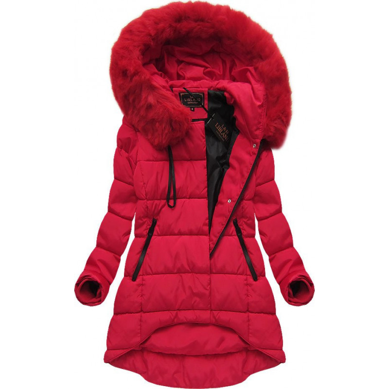 ASYMMETRIC BOTTOM JACKET RED (X7670X) striukė getstyle